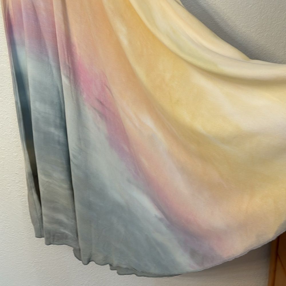 Brightly Twisted Whimsical Ethereal Pastel Rainbow Watercolor Maxi Skirt Small - Picture 2 of 5